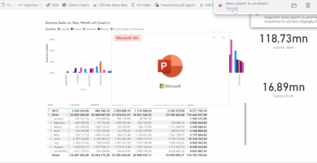 Exportera från Power BI till Power Point